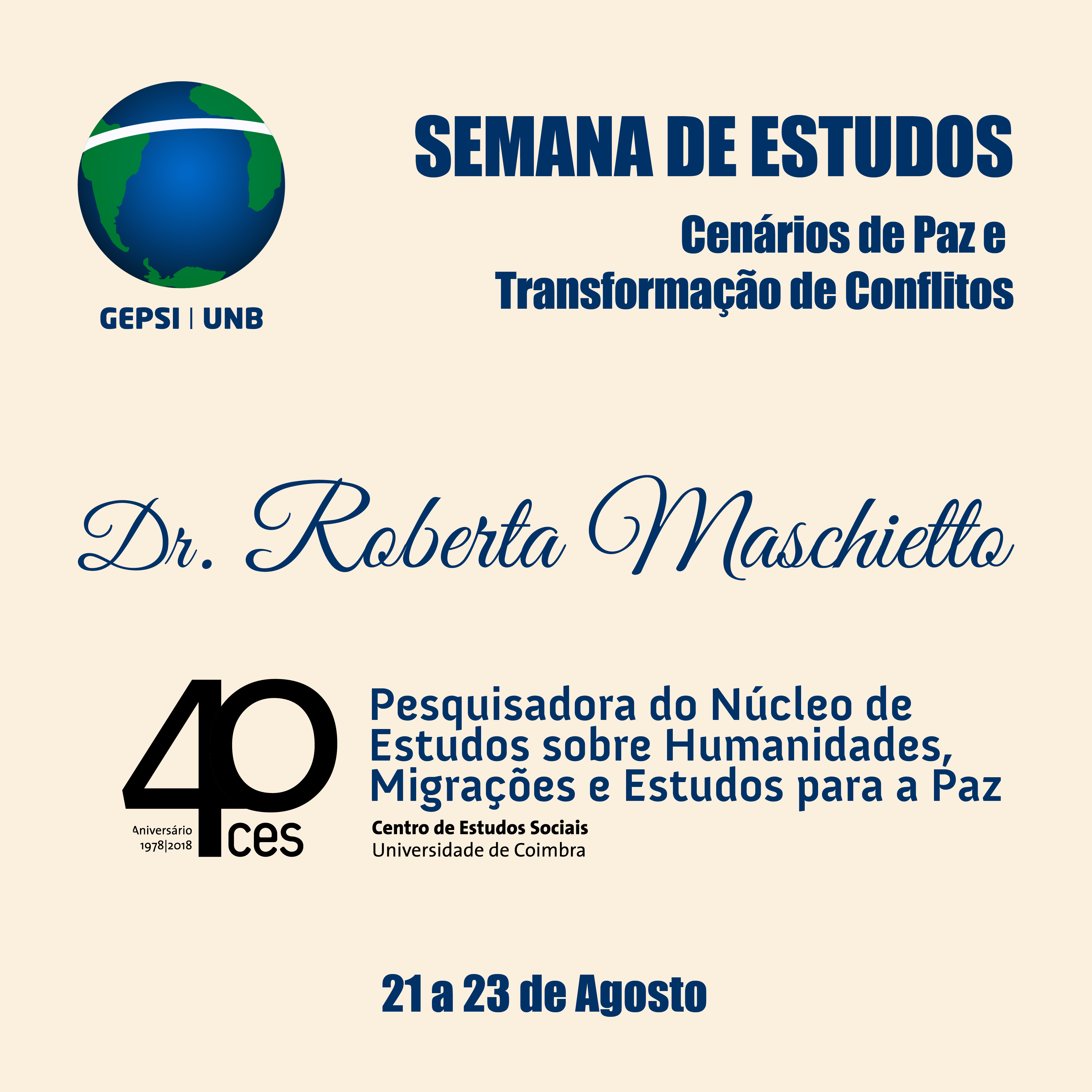 Semana de Estudos sobre Cenários de Paz e Transformação de Conflitos
